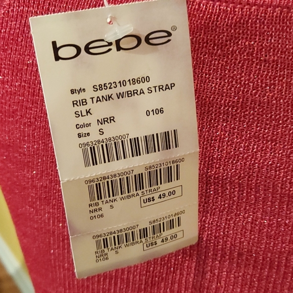 Bebe Rib Tank w/bra strap - Picture 3 of 8